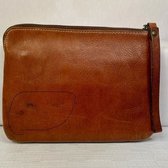 Patricia Nash Brown Leather Floral Embossed Clutch